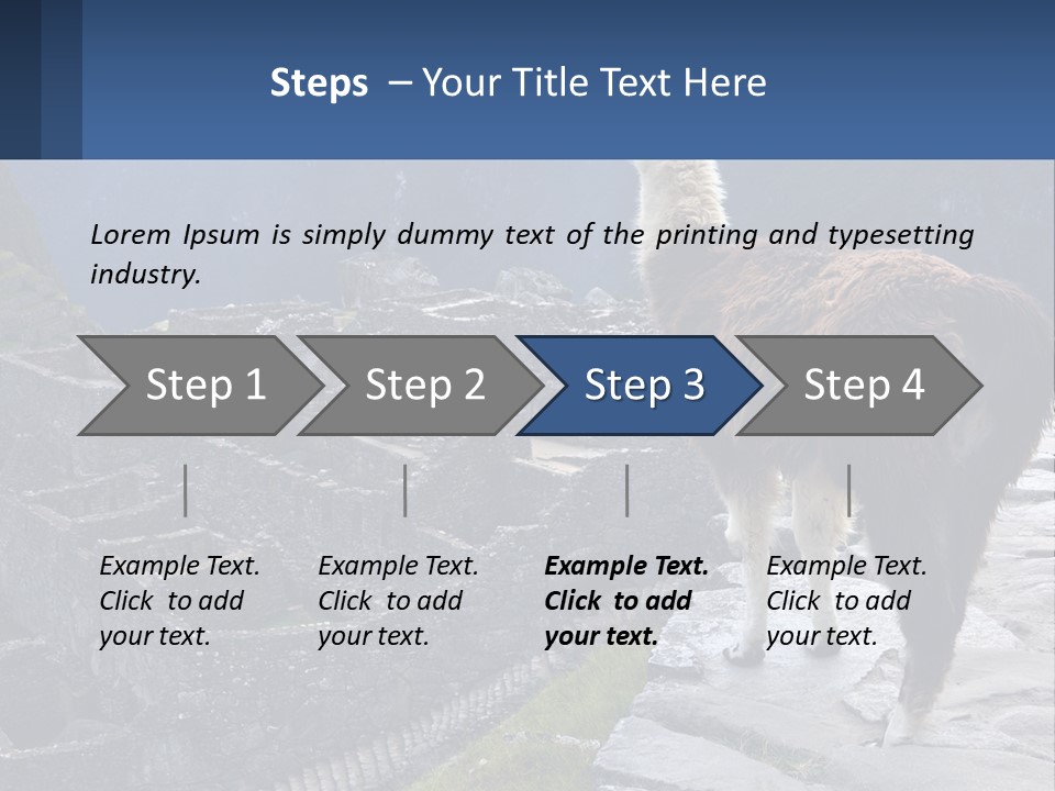 A Llama Standing On Top Of A Mountain PowerPoint Template
