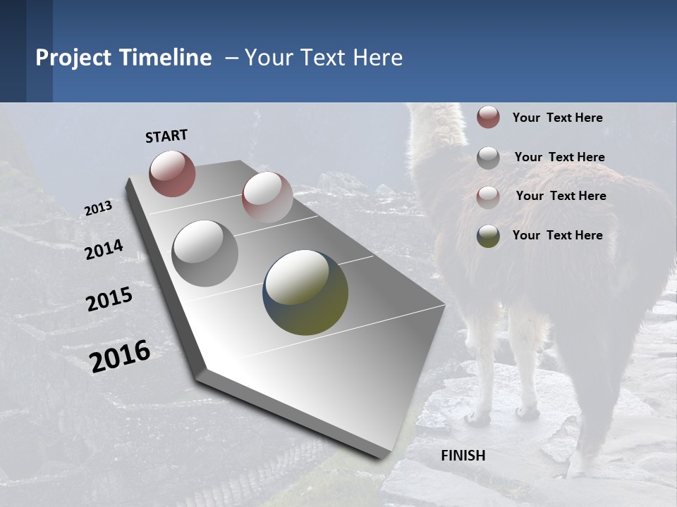 A Llama Standing On Top Of A Mountain PowerPoint Template