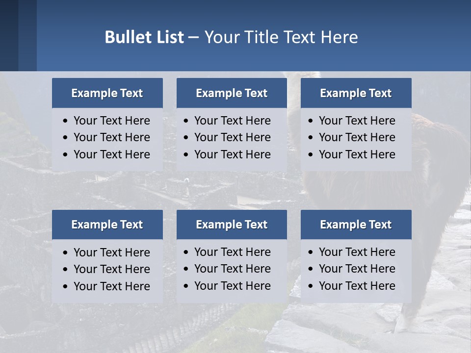 A Llama Standing On Top Of A Mountain PowerPoint Template