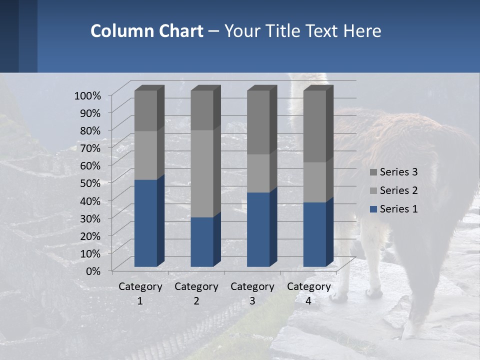A Llama Standing On Top Of A Mountain PowerPoint Template
