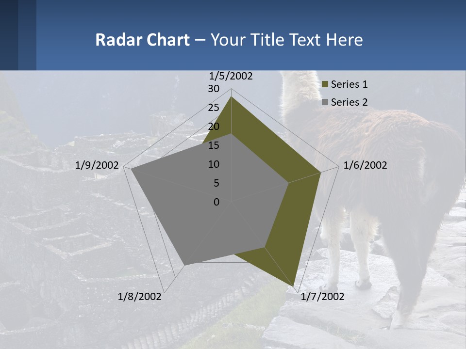 A Llama Standing On Top Of A Mountain PowerPoint Template