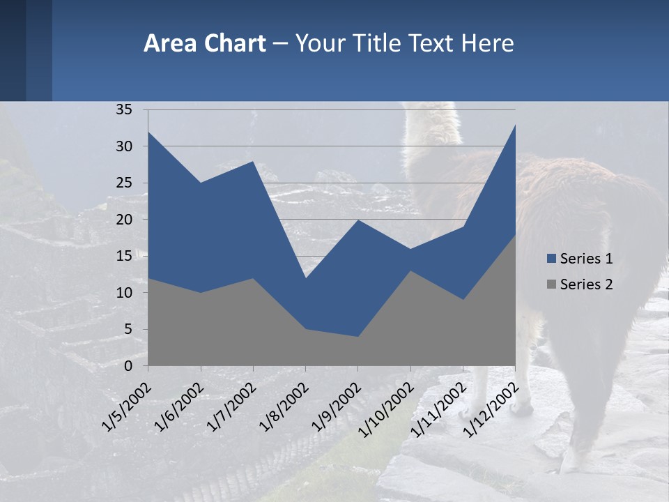 A Llama Standing On Top Of A Mountain PowerPoint Template