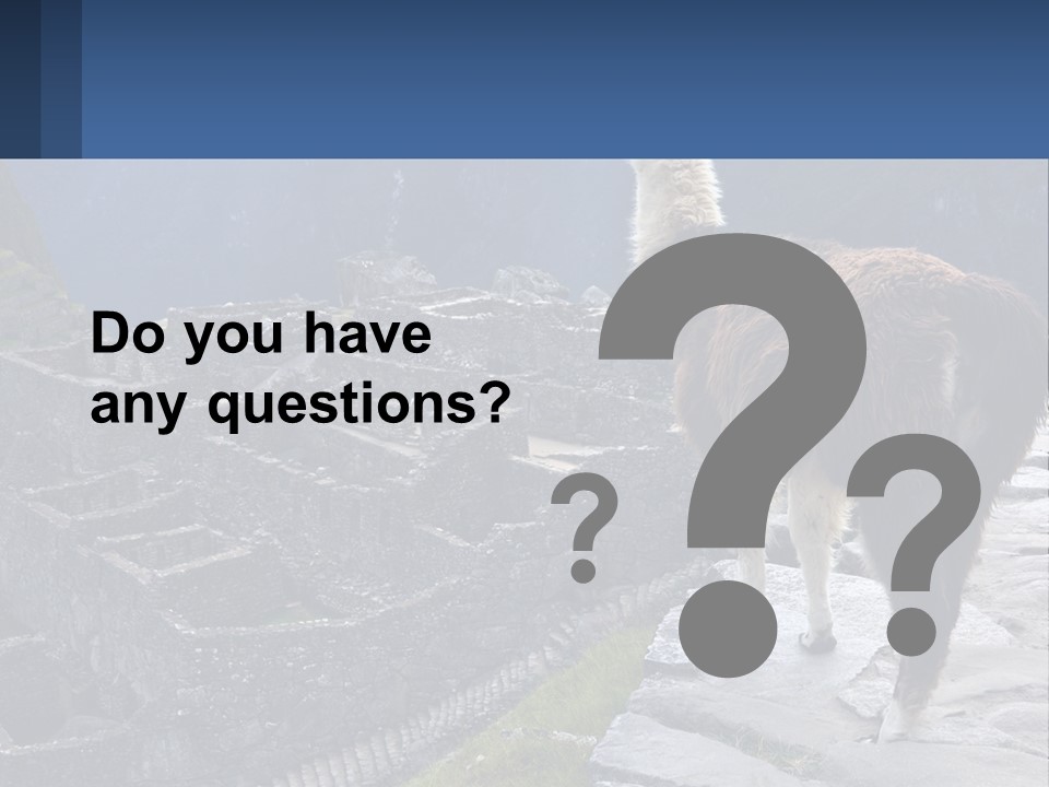 A Llama Standing On Top Of A Mountain PowerPoint Template