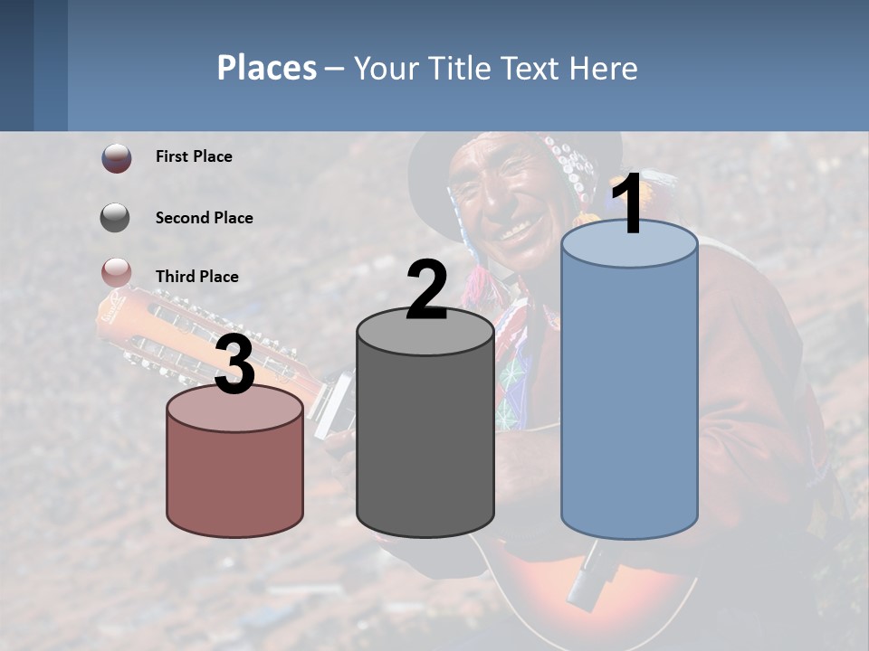 A Man With A Guitar On A Mountain Top PowerPoint Template