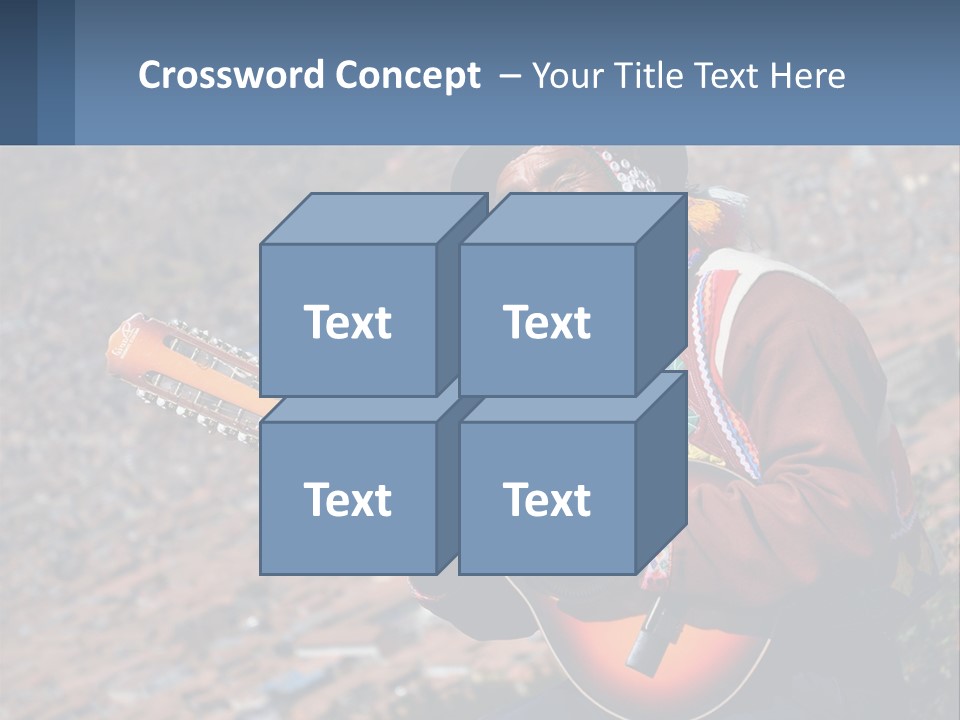 A Man With A Guitar On A Mountain Top PowerPoint Template
