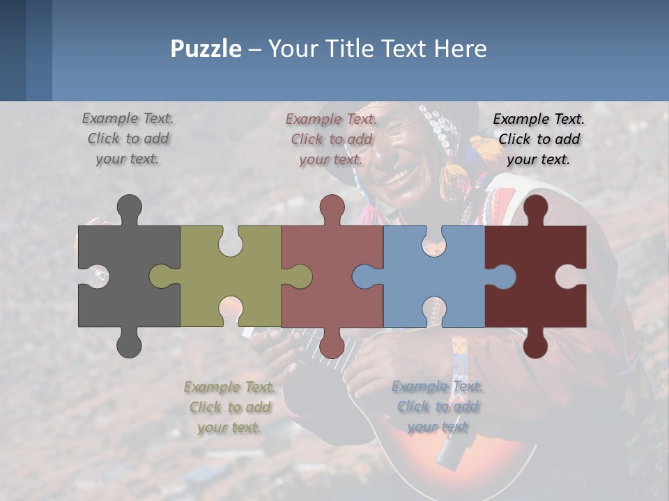 A Man With A Guitar On A Mountain Top PowerPoint Template