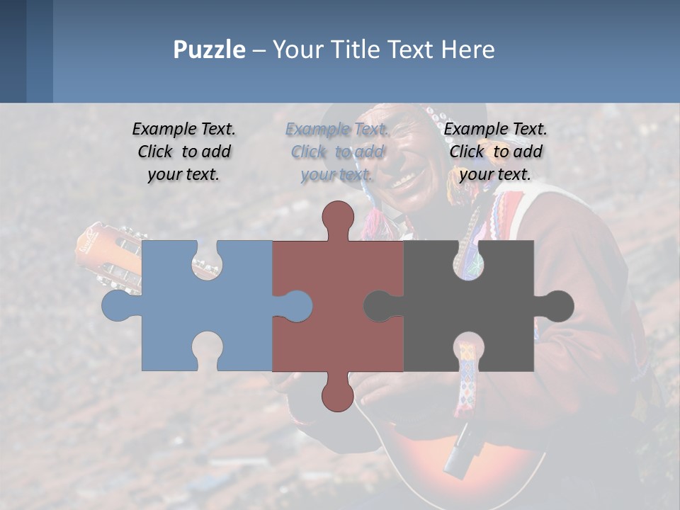 A Man With A Guitar On A Mountain Top PowerPoint Template