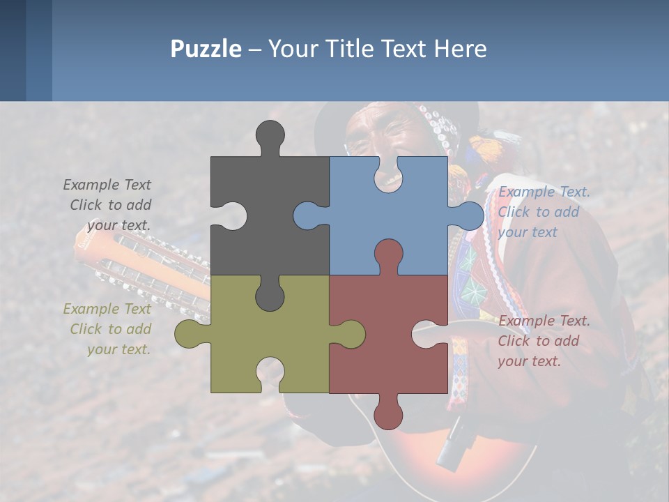 A Man With A Guitar On A Mountain Top PowerPoint Template