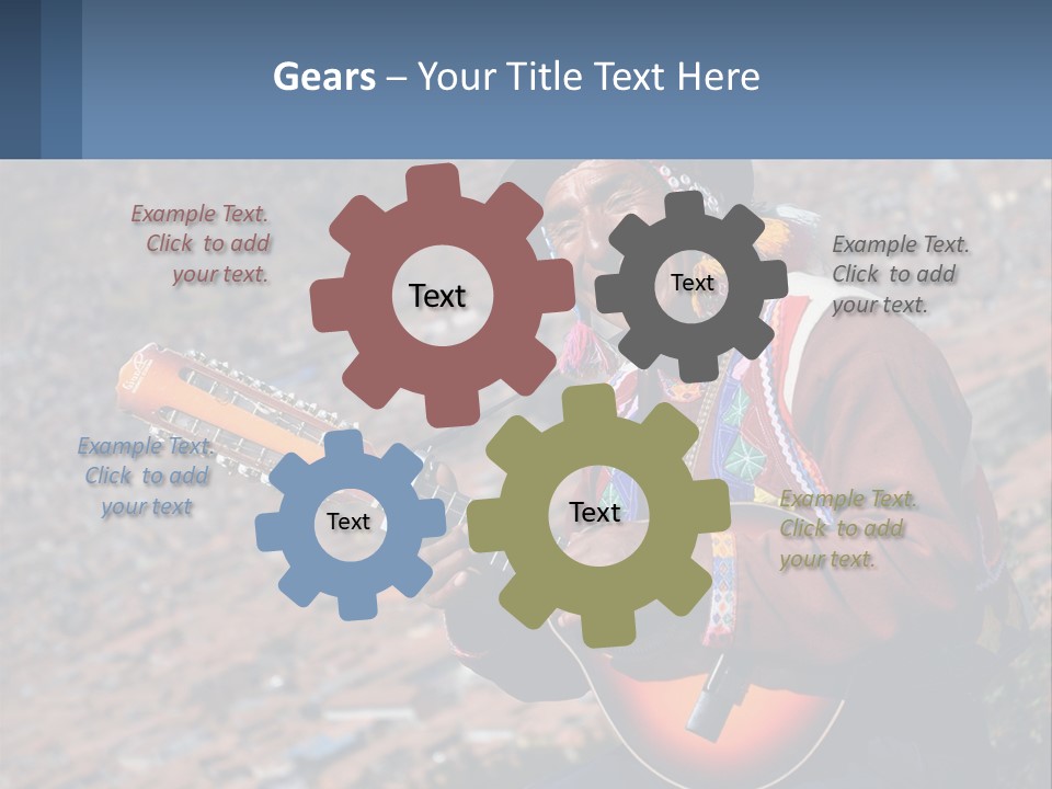A Man With A Guitar On A Mountain Top PowerPoint Template