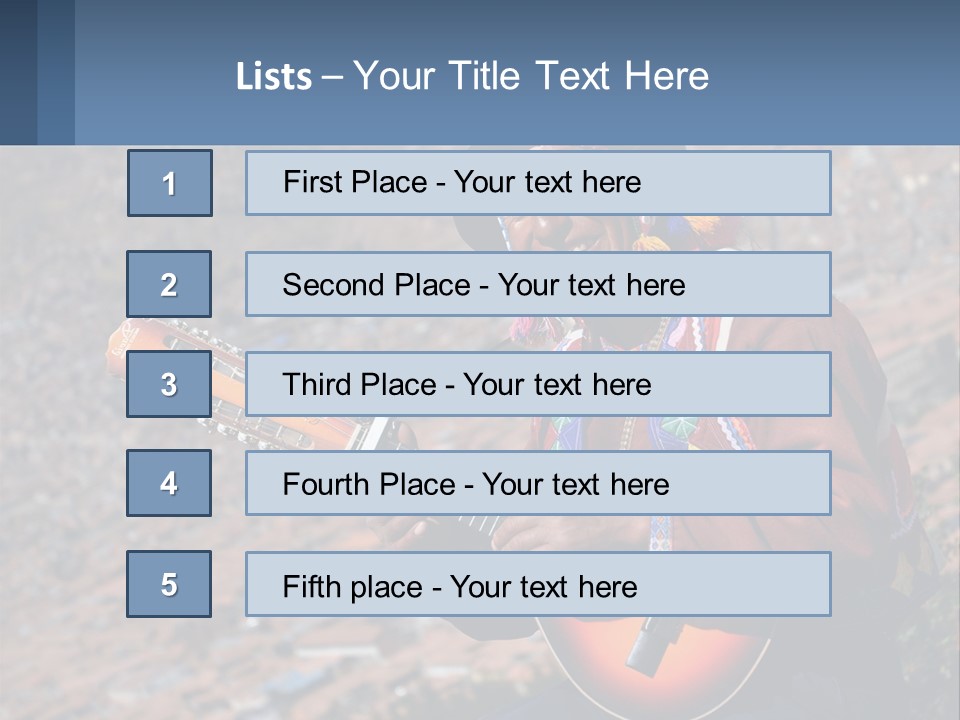 A Man With A Guitar On A Mountain Top PowerPoint Template