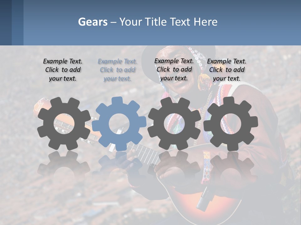A Man With A Guitar On A Mountain Top PowerPoint Template