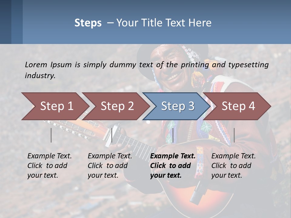 A Man With A Guitar On A Mountain Top PowerPoint Template
