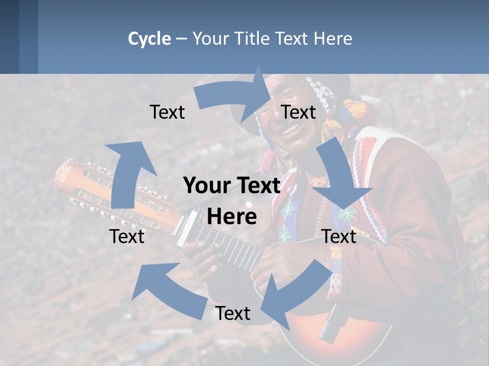 A Man With A Guitar On A Mountain Top PowerPoint Template