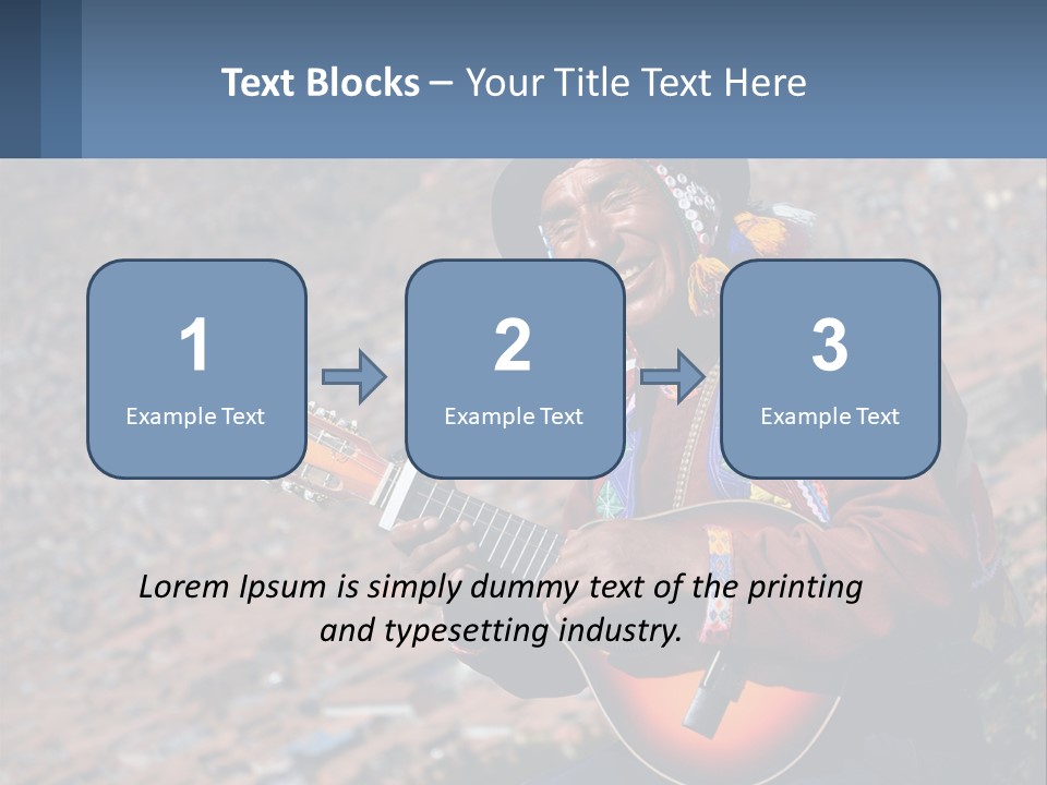 A Man With A Guitar On A Mountain Top PowerPoint Template
