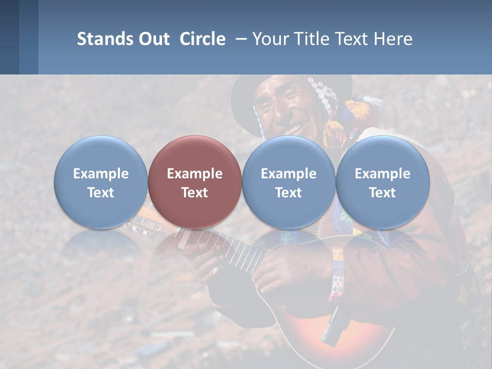 A Man With A Guitar On A Mountain Top PowerPoint Template