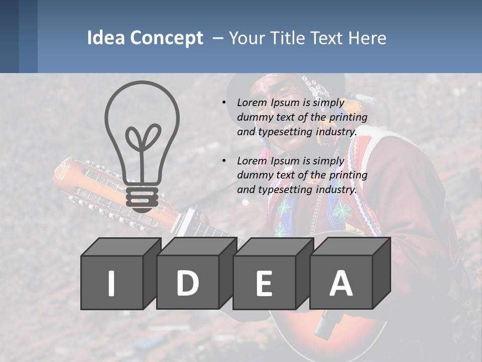 A Man With A Guitar On A Mountain Top PowerPoint Template