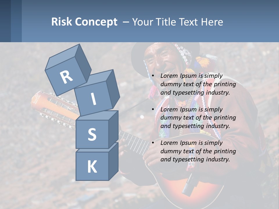 A Man With A Guitar On A Mountain Top PowerPoint Template