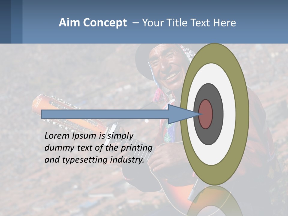 A Man With A Guitar On A Mountain Top PowerPoint Template