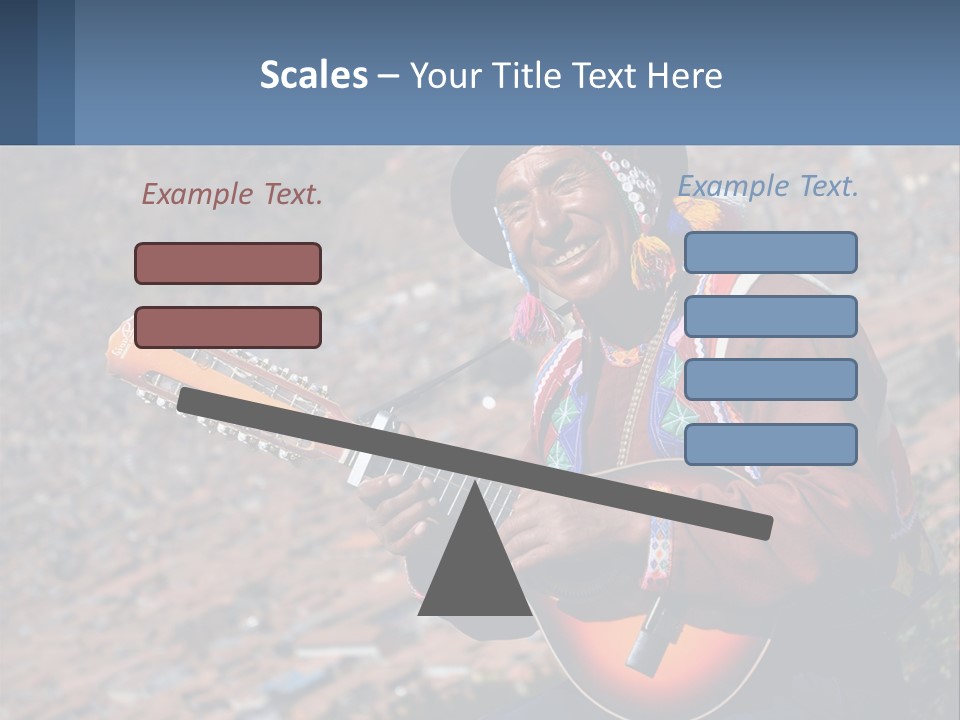 A Man With A Guitar On A Mountain Top PowerPoint Template