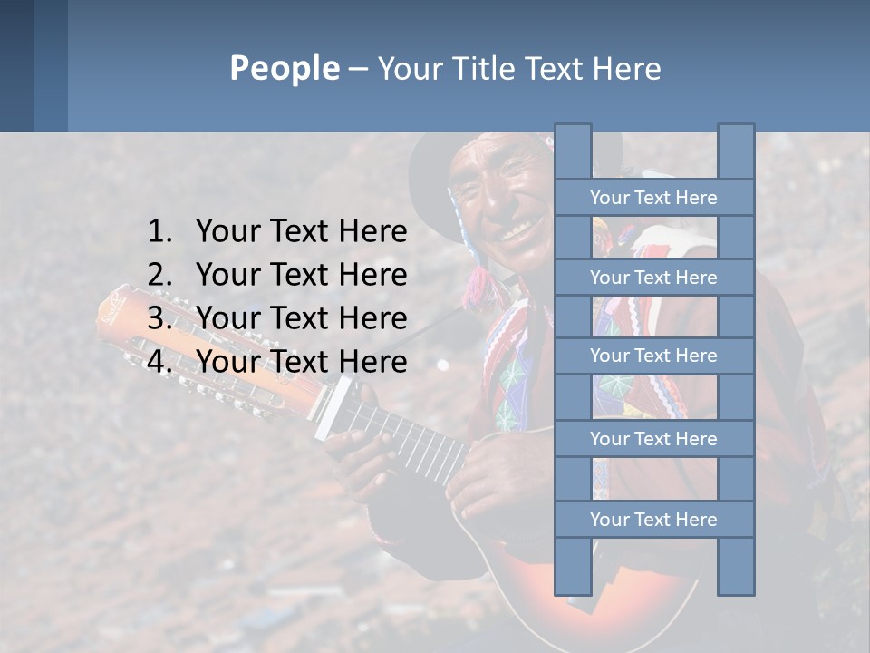 A Man With A Guitar On A Mountain Top PowerPoint Template