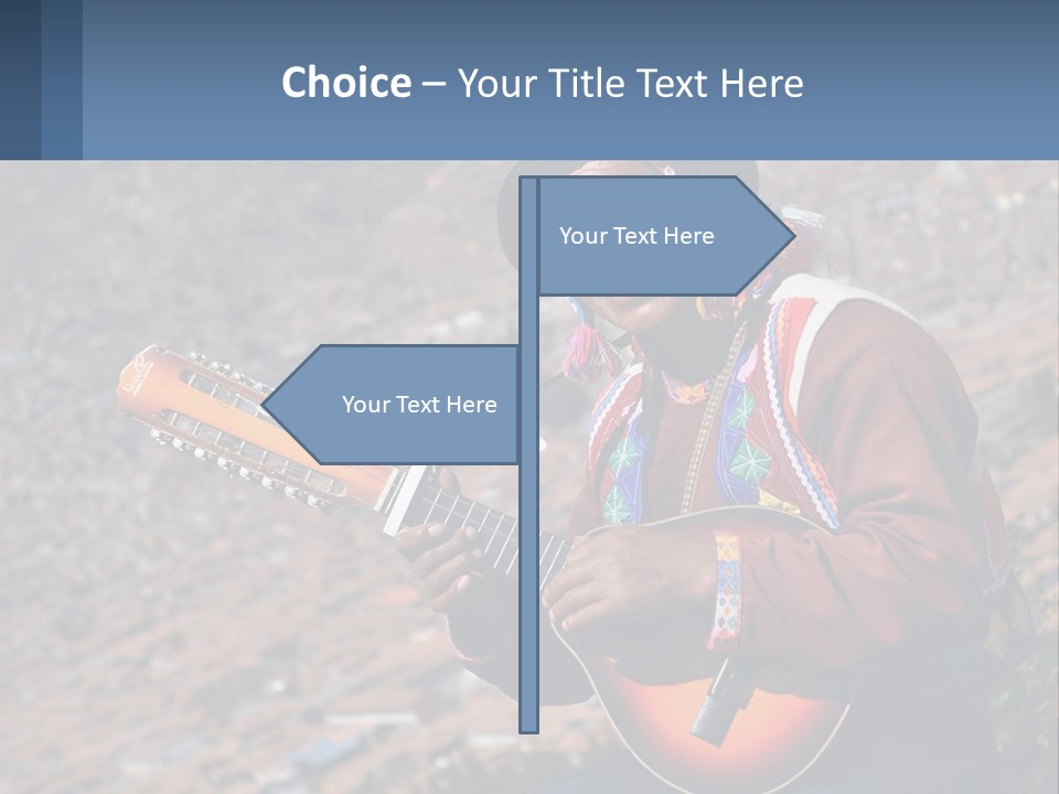 A Man With A Guitar On A Mountain Top PowerPoint Template
