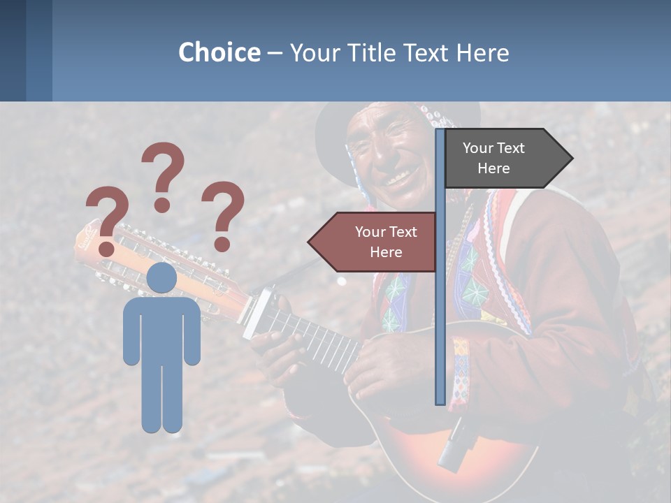 A Man With A Guitar On A Mountain Top PowerPoint Template