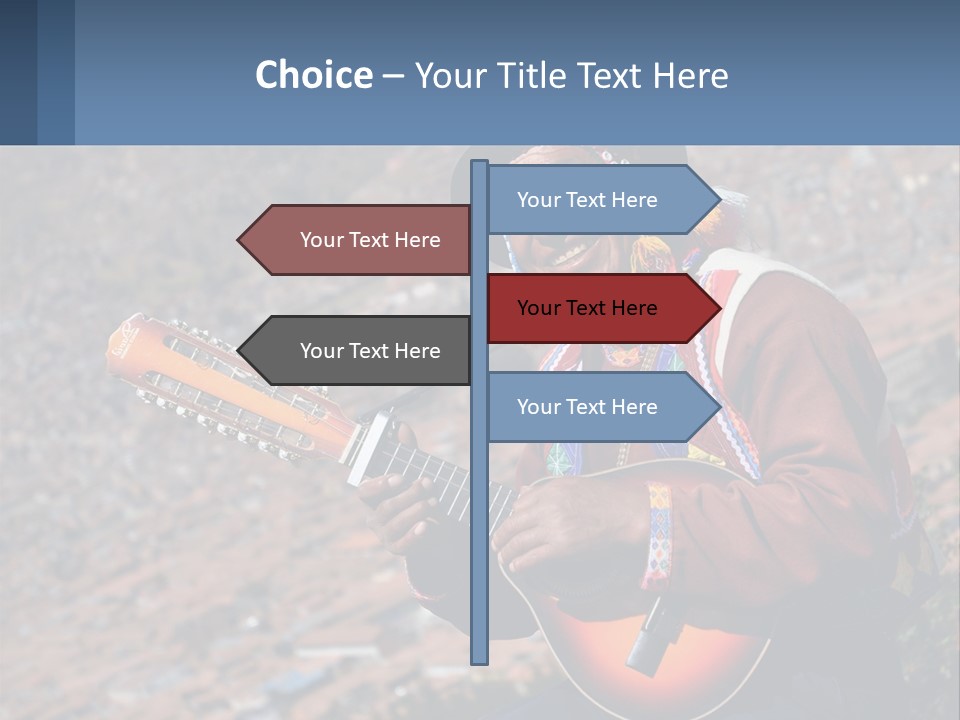 A Man With A Guitar On A Mountain Top PowerPoint Template