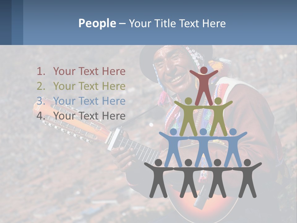 A Man With A Guitar On A Mountain Top PowerPoint Template