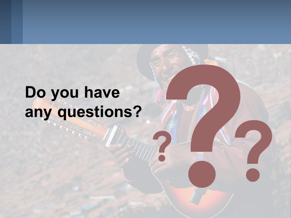 A Man With A Guitar On A Mountain Top PowerPoint Template
