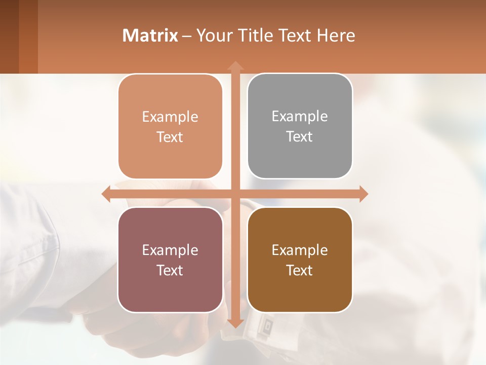 Two People Shaking Hands In Front Of A Blurry Background PowerPoint Template