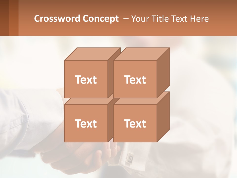 Two People Shaking Hands In Front Of A Blurry Background PowerPoint Template
