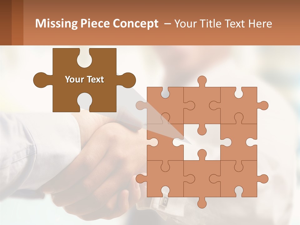 Two People Shaking Hands In Front Of A Blurry Background PowerPoint Template