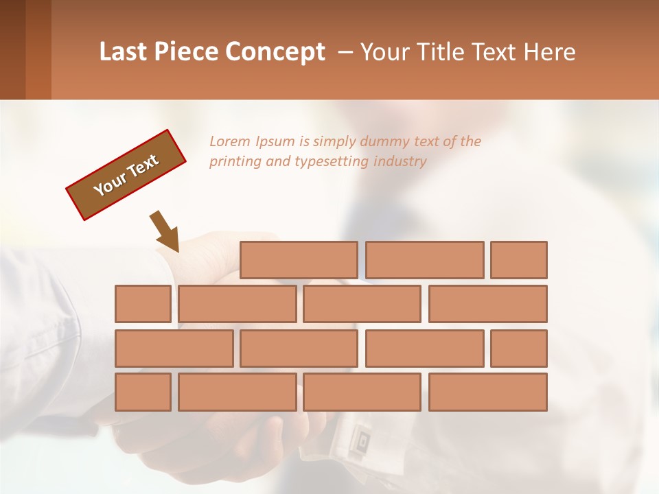 Two People Shaking Hands In Front Of A Blurry Background PowerPoint Template