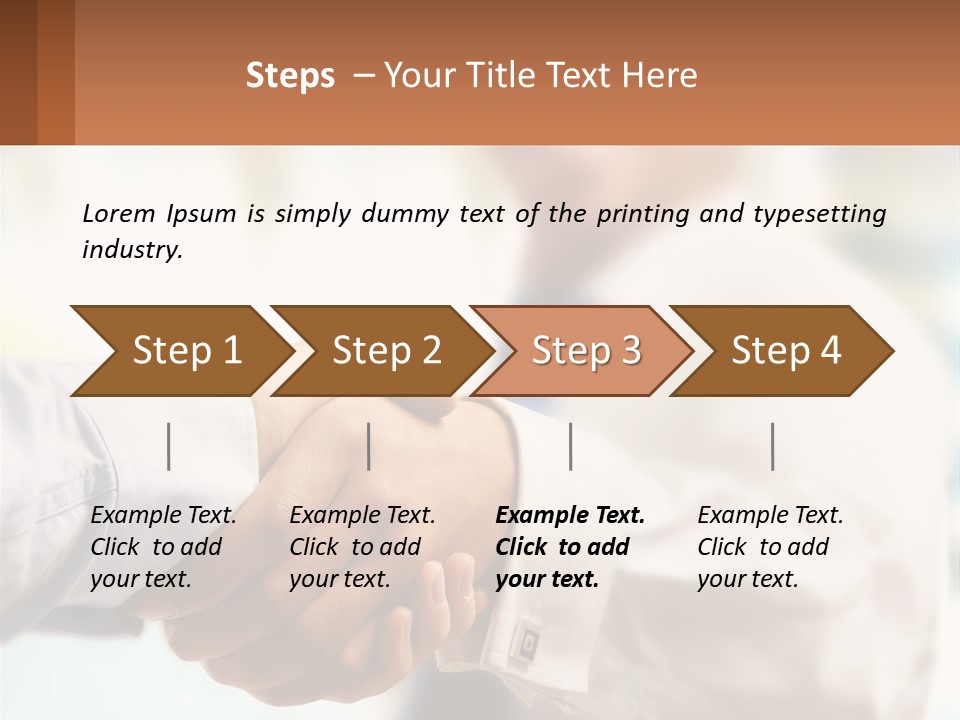 Two People Shaking Hands In Front Of A Blurry Background PowerPoint Template