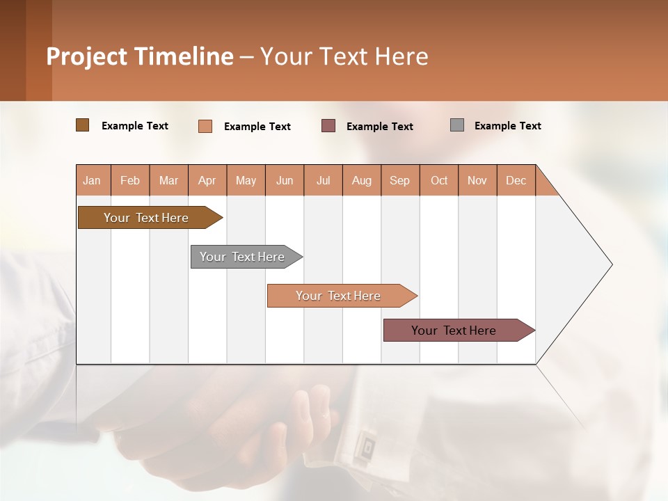Two People Shaking Hands In Front Of A Blurry Background PowerPoint Template