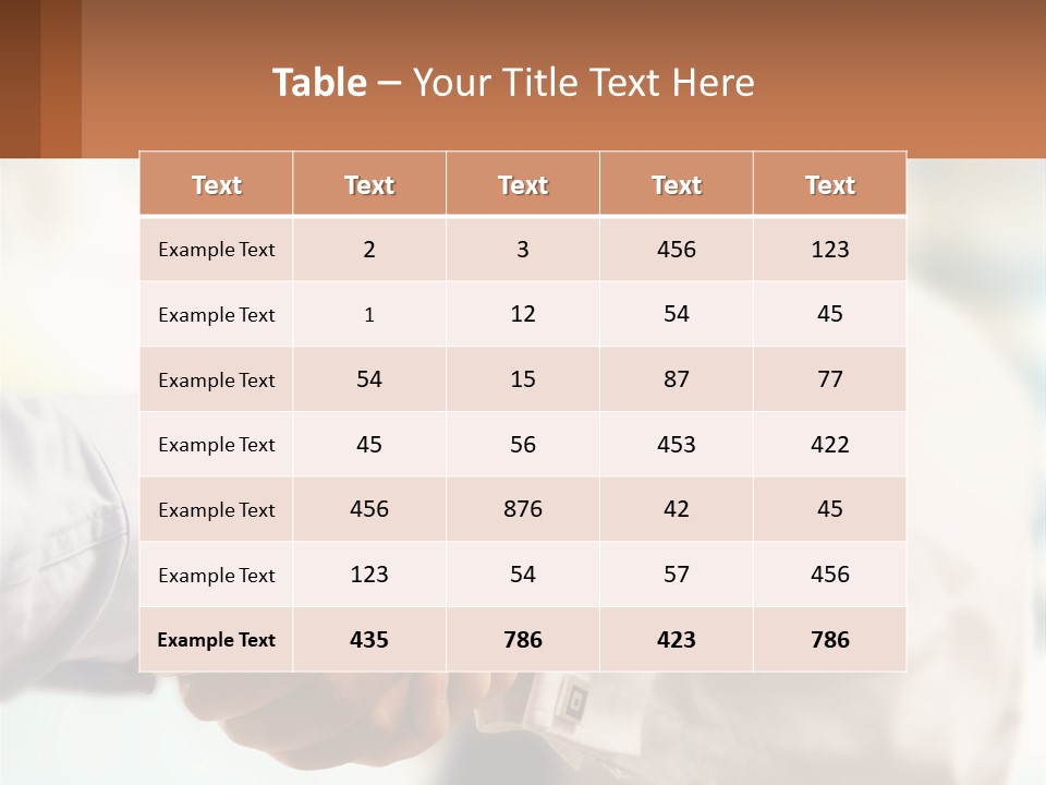 Two People Shaking Hands In Front Of A Blurry Background PowerPoint Template