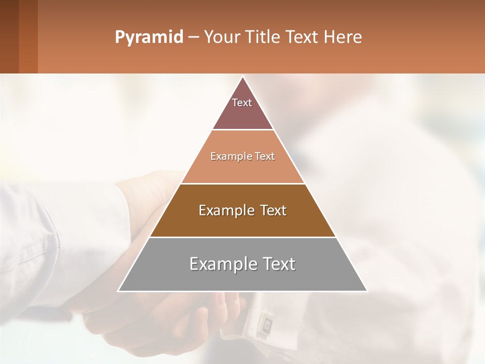 Two People Shaking Hands In Front Of A Blurry Background PowerPoint Template