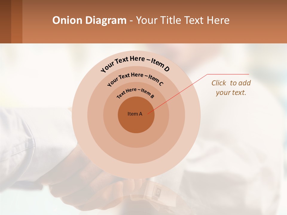 Two People Shaking Hands In Front Of A Blurry Background PowerPoint Template