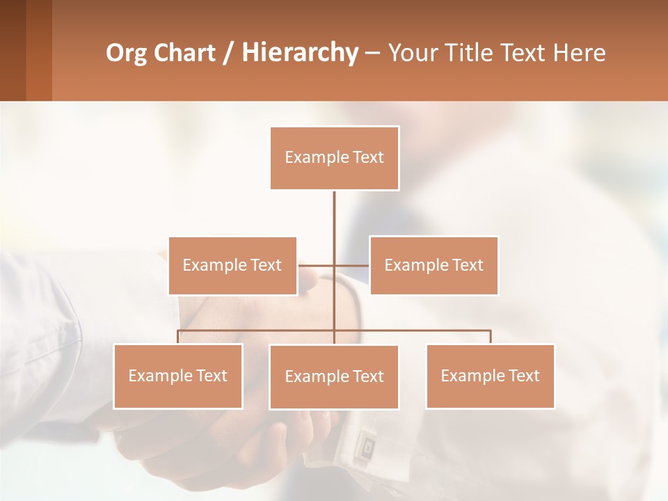 Two People Shaking Hands In Front Of A Blurry Background PowerPoint Template