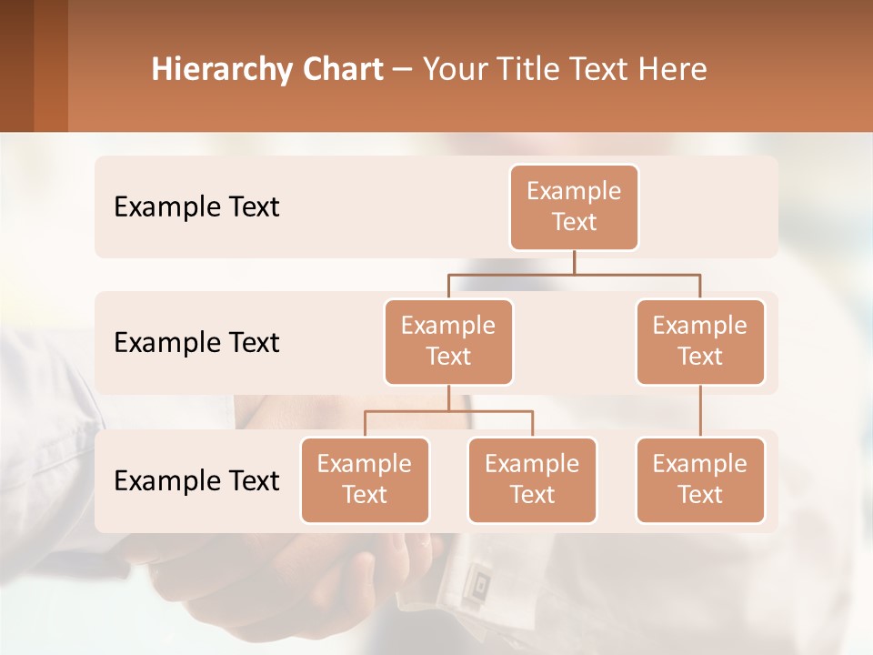 Two People Shaking Hands In Front Of A Blurry Background PowerPoint Template