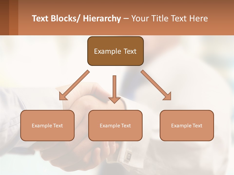 Two People Shaking Hands In Front Of A Blurry Background PowerPoint Template