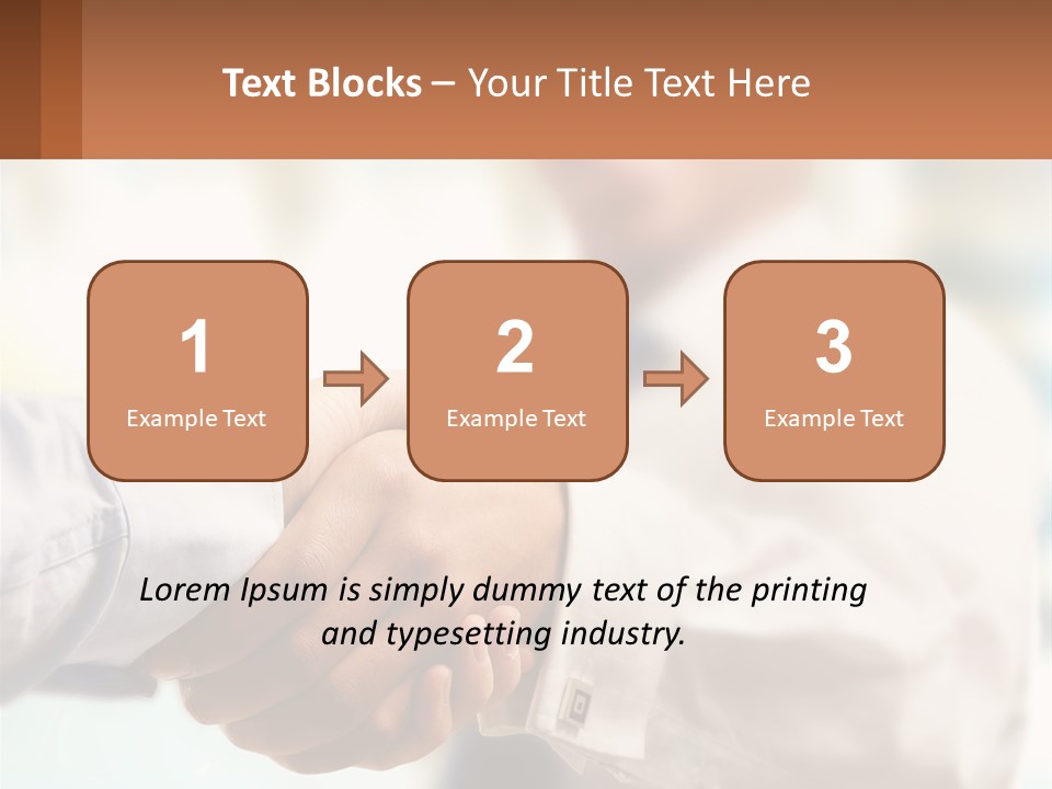 Two People Shaking Hands In Front Of A Blurry Background PowerPoint Template