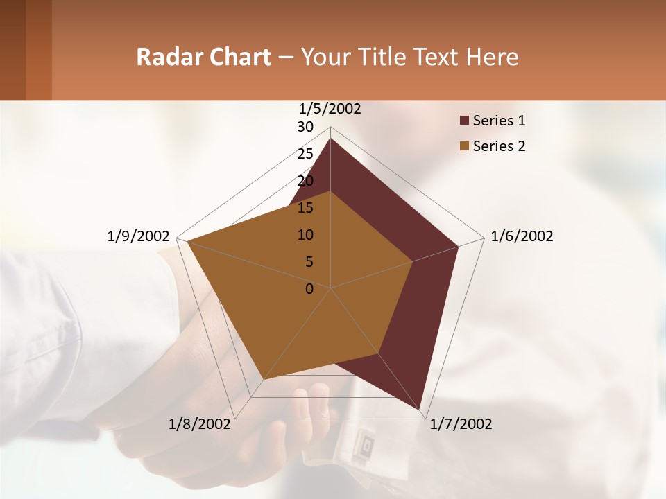 Two People Shaking Hands In Front Of A Blurry Background PowerPoint Template