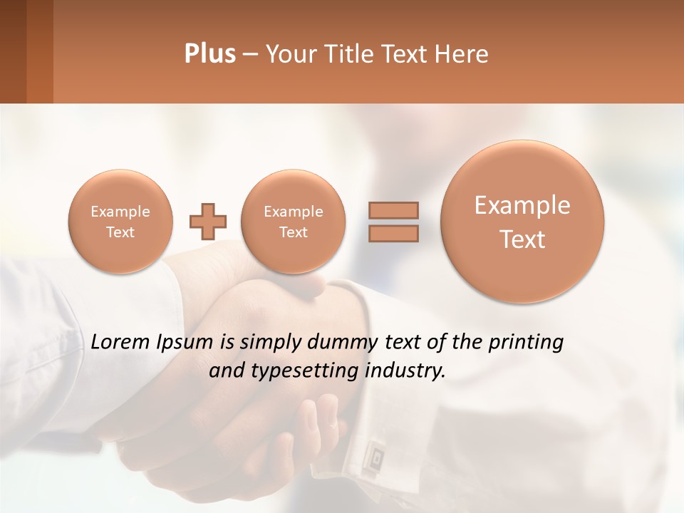 Two People Shaking Hands In Front Of A Blurry Background PowerPoint Template
