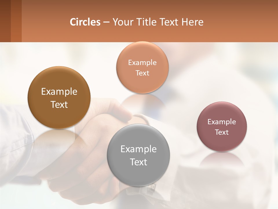 Two People Shaking Hands In Front Of A Blurry Background PowerPoint Template