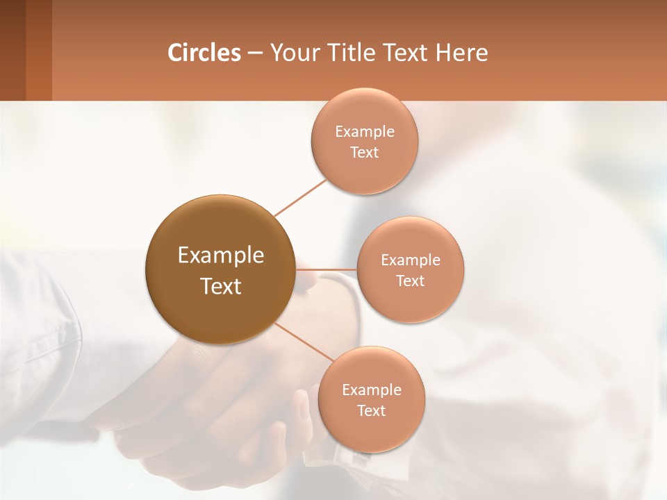 Two People Shaking Hands In Front Of A Blurry Background PowerPoint Template