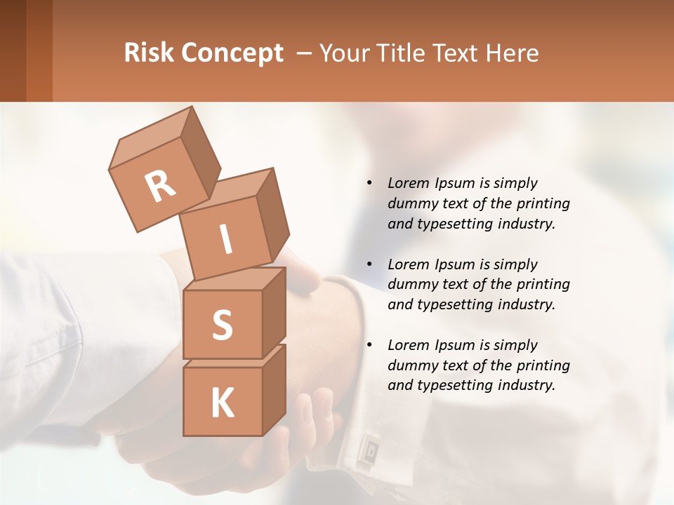 Two People Shaking Hands In Front Of A Blurry Background PowerPoint Template