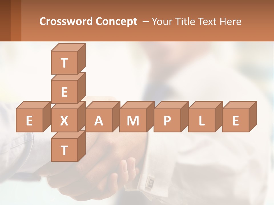 Two People Shaking Hands In Front Of A Blurry Background PowerPoint Template