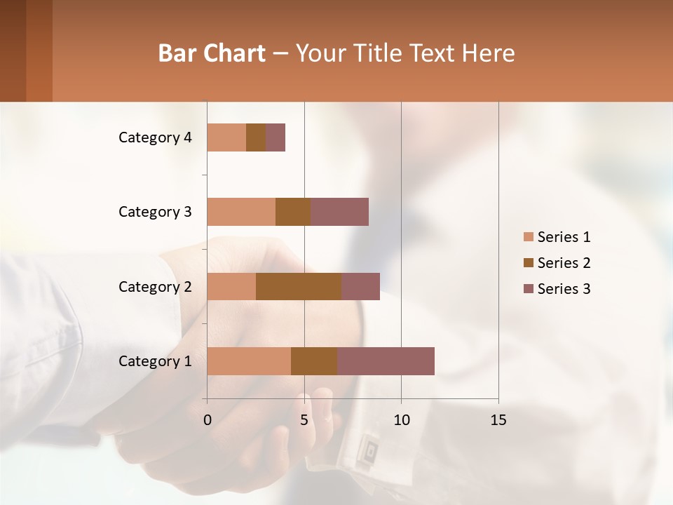 Two People Shaking Hands In Front Of A Blurry Background PowerPoint Template