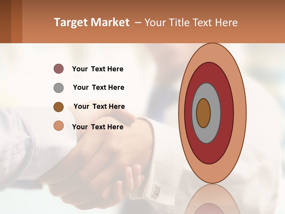 Two People Shaking Hands In Front Of A Blurry Background PowerPoint Template